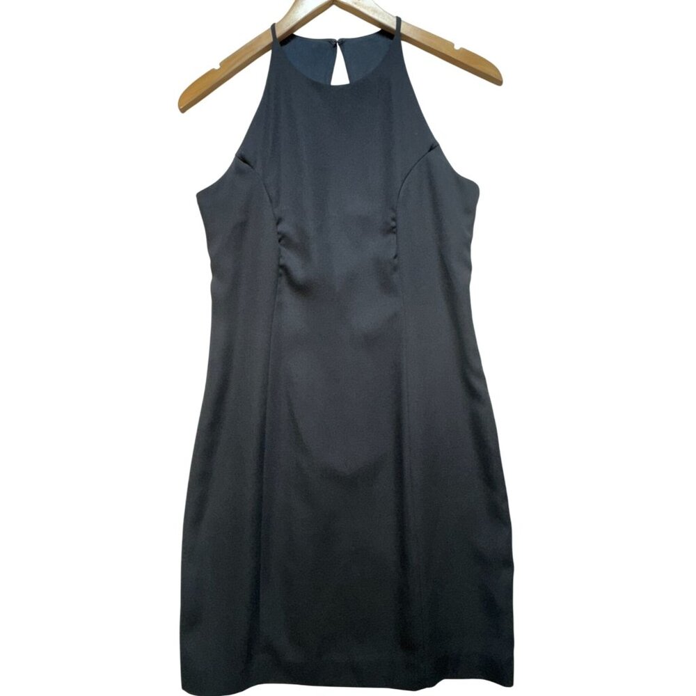 Randi May Women's Halter Neck Sheath Mini Dress Sleeveless Size 8 Black Solid